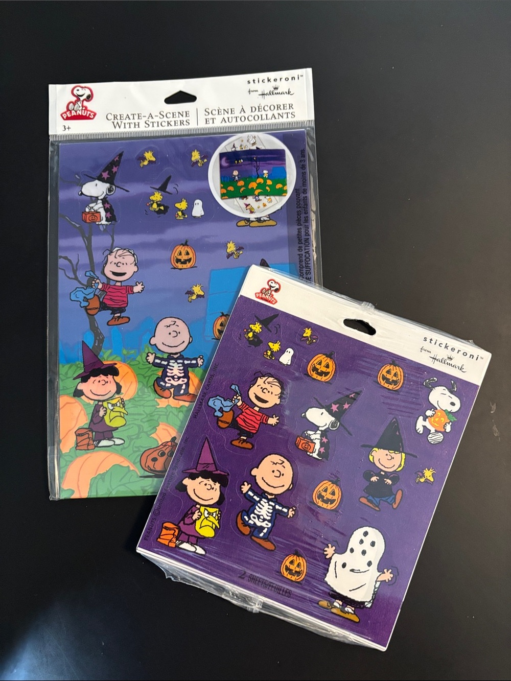 NWT Hallmark Peanuts Halloween Sticker Sets | Create-A-Scene & Sticker Sheet